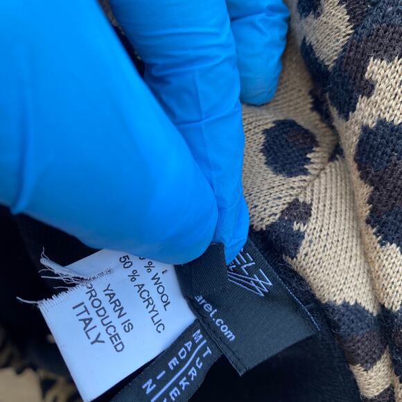 Vintage y2K Wool Cheetah Leopard Cardigan Blazer Size Medium Women’s Black - Picture 6 of 6